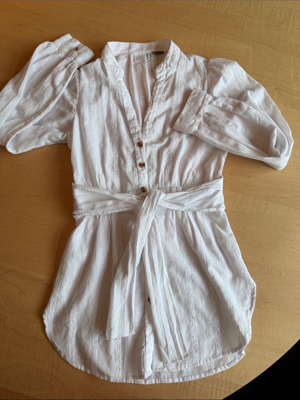 ANTHROPOLOGIE “Building 18” Poplin Blouse Tie Front Top